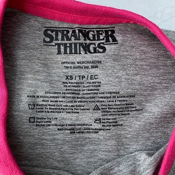 Stranger Things Heather Gray with Pink Accents Women's T-shirt Size XS - Picture 4 of 8